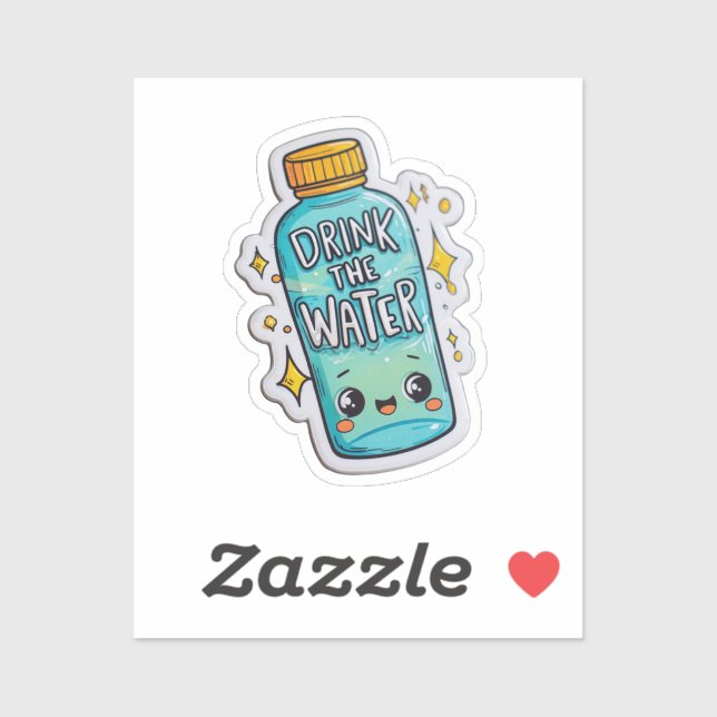 Drink the Water Clear Sticker | Funny Hydration Re (Sheet)