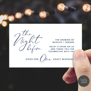 Drink Ticket, Adult Beverage, Modern Wedding Party Enclosure Card