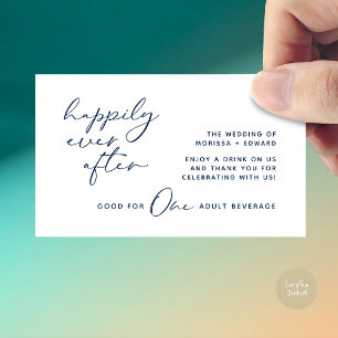 Drink Ticket, Adult Beverage, Modern Wedding Party Enclosure Card