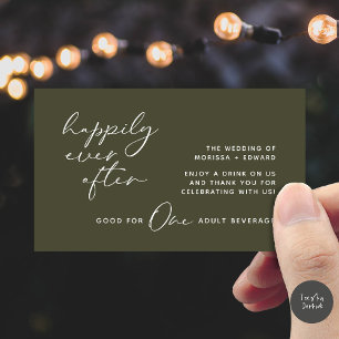Drink Ticket, Adult Beverage, Modern Wedding Party Enclosure Card