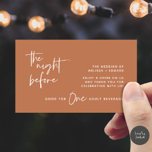 Drink Ticket Adult Beverage The Night Before Party Enclosure Card