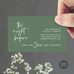Drink Ticket Adult Beverage The Night Before Party Enclosure Card