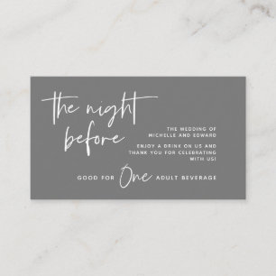 Drink Ticket, Adult Beverage, Wedding Bar Party Enclosure Card