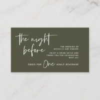 Drink Ticket, Adult Beverage, Wedding Bar Party