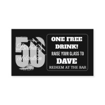 Drink Ticket Birthday Bar Token Personalised Card 