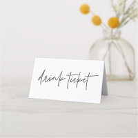 Drink Ticket Wedding Bar Event Token Tent Cards 