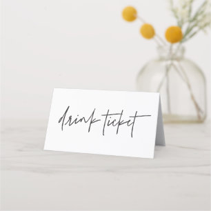 Drink Ticket Wedding Bar Event Token Tent Cards 