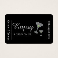 Drink Ticket Wedding Reception Bar Token Card 