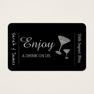 Drink Ticket Wedding Reception Bar Token Card 