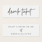 Drink Ticket Wedding Reception Bar Token Card G400