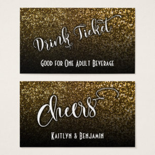 Drink Tickets on Faux Gold Glitter & Black Ombre 2