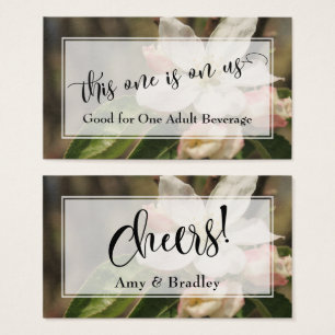 Drink Tickets   Script w/ Photo of Apple Blossoms