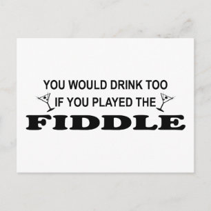 Drink Too - Fiddle Postcard