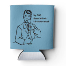 Drink Too Much Retro Man Can Cooler