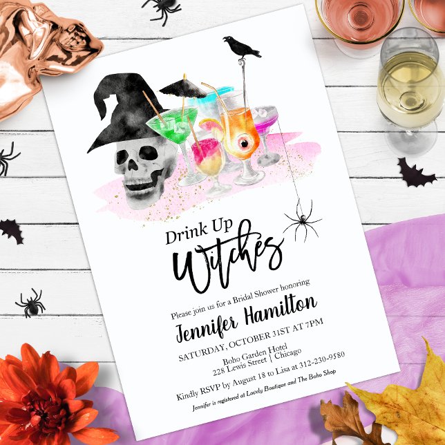 Drink Up Whitches Bridal Shower Invitations (Creator Uploaded)