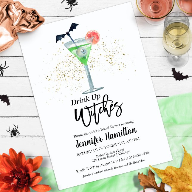 Drink Up Whitches Bridal Shower Invitations (Creator Uploaded)