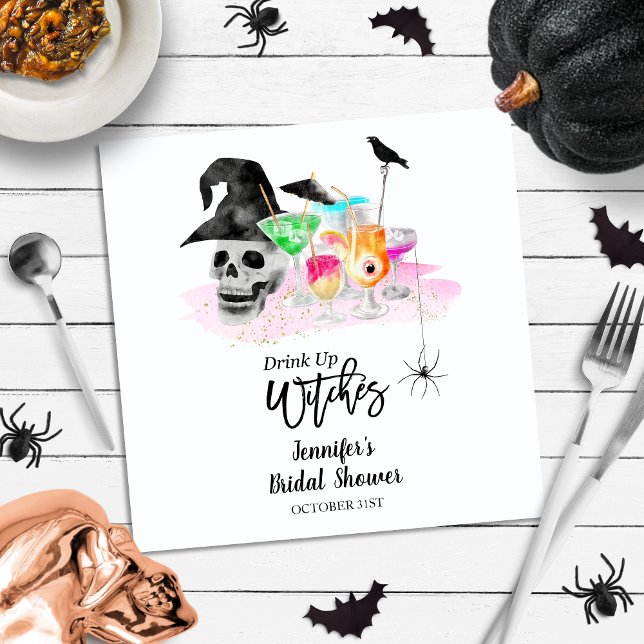 Drink Up Whitches Halloween Bridal Shower Napkins (Creator Uploaded)