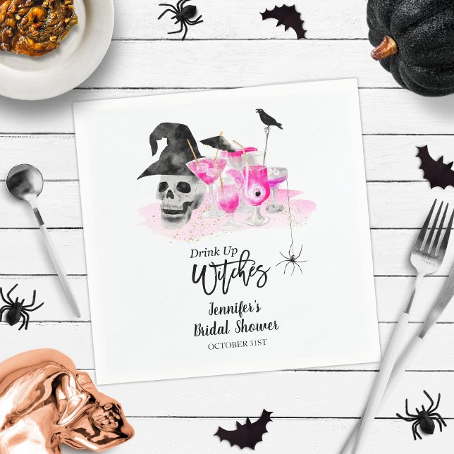 Drink Up Whitches Halloween Bridal Shower Napkins (Creator Uploaded)