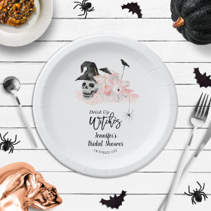 Drink Up Whitches Pink Cocktail Bridal Shower  Paper Plate