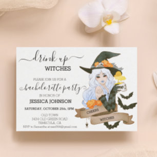 Drink Up Witches Bachelorette Party Halloween  Invitation