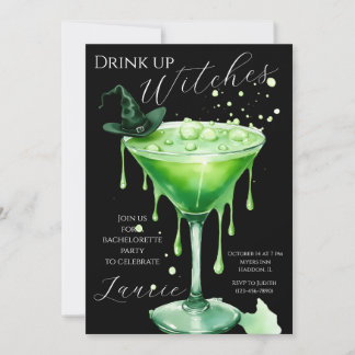 “Drink Up Witches” Bachelorette Party Invitation