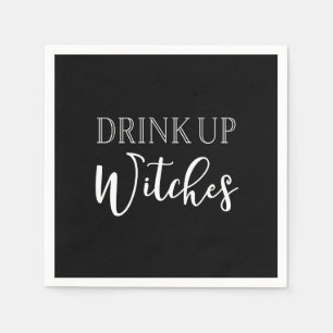 Drink Up Witches Black & White Napkins
