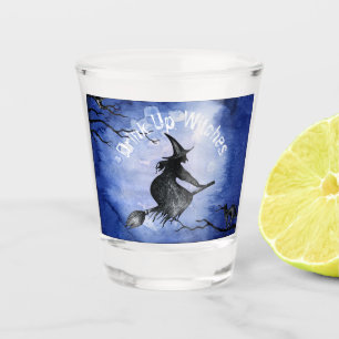 Drink Up Witches Blue Cat Spooky Shot Glass