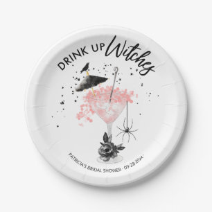  Drink up Witches Cocktail Halloween Bridal Shower Paper Plate