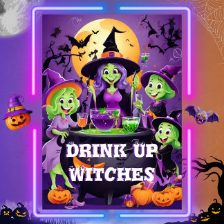 Drink Up Witches! Fun Halloween Girls Night Invitation