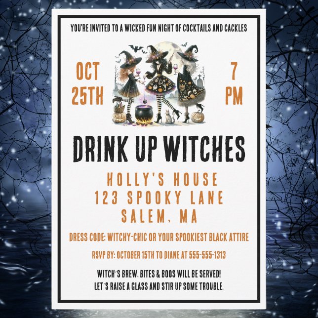 Drink Up Witches Girls’ Night Halloween  Invitation (Creator Uploaded)