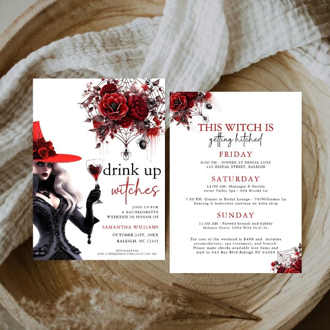 Drink Up Witches Gothic  Bachelorette Party  Invitation (Creator Uploaded)