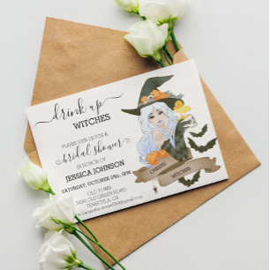 Drink Up Witches Halloween Bridal Shower  Invitation