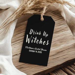Drink Up Witches Halloween Girls Night Black Gift Tags