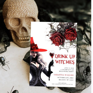 Drink Up Witches Halloween Party Invitation