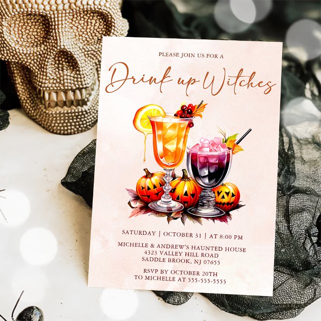 Drink Up Witches Halloween Party Invitation (Creator Uploaded)