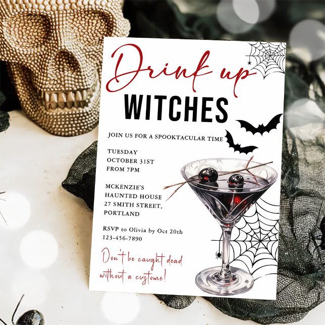 Drink Up Witches Halloween Party Invitation (Creator Uploaded)