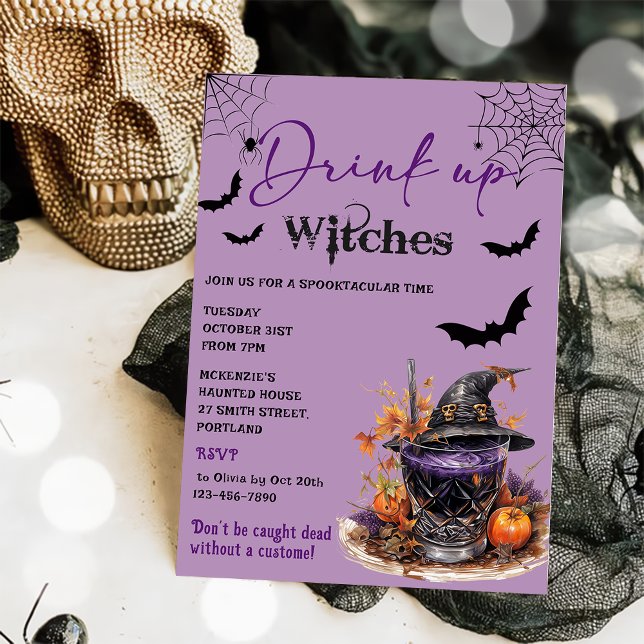 Drink Up Witches Halloween Party Invitation (Creator Uploaded)