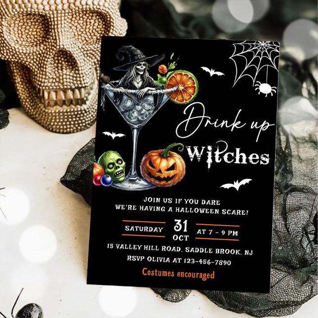 Drink Up Witches Halloween Party Invitation (Creator Uploaded)