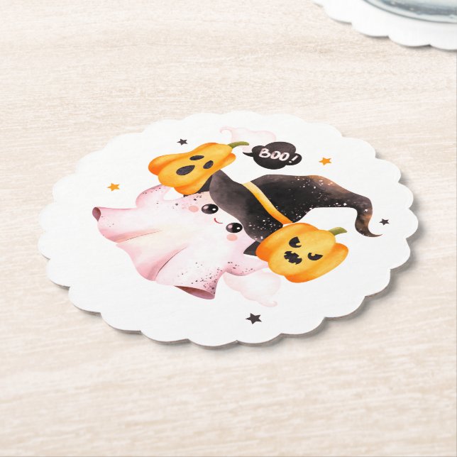 Drink Up Witches Halloween Tote Bag – Spooky Witch Paper Coaster (Angled)