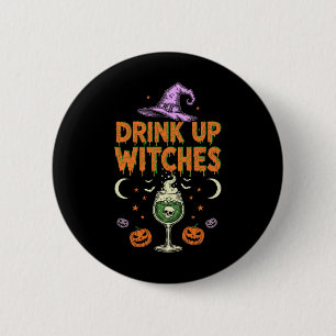 Drink Up Witches Purple Hat Funny Halloween Men Wo 6 Cm Round Badge