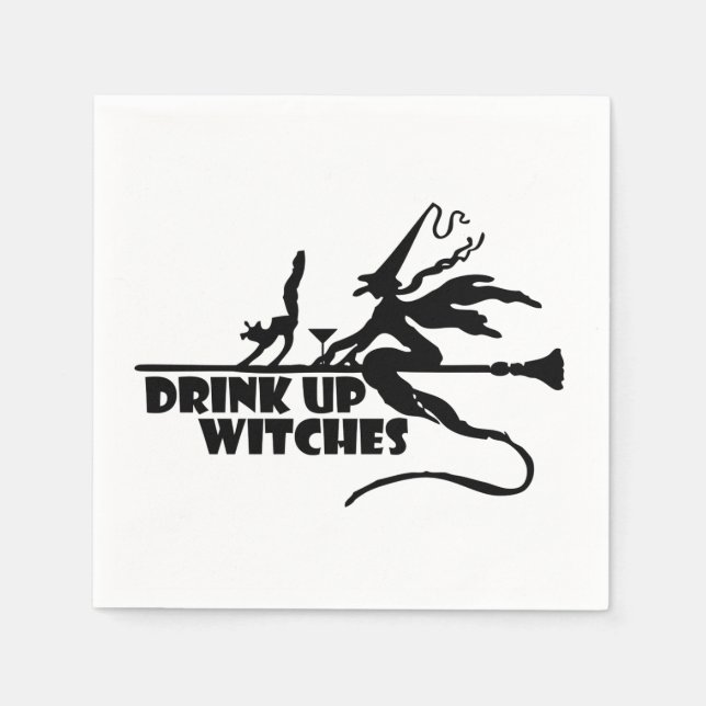 Drink Up Witches, Silhouette Napkin (Front)