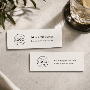 Drink Voucher Corporate Event Grey Logo Card