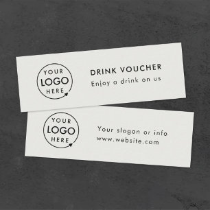 Drink Voucher   Corporate Event Grey Logo Card