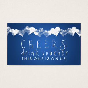 Drink Voucher Grunge Hearts Blue