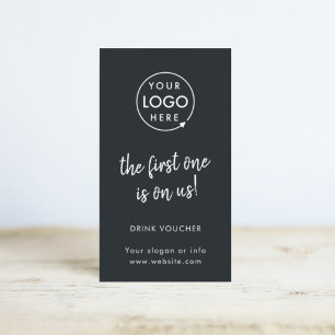 Drink Voucher   Modern Black Corporate Event Card