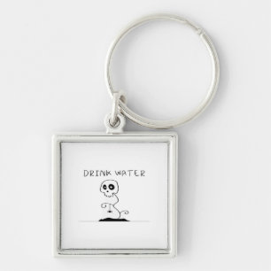 Drink Water - Eat Drink And Be Scary Retro Classic Key Ring