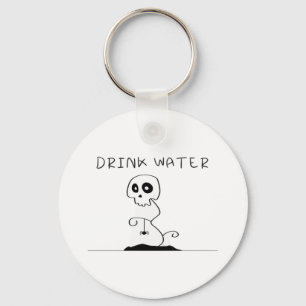 Drink Water - Eat Drink And Be Scary Retro Classic Key Ring