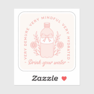 Drink water reminder preppy demure pink aesthetic