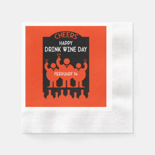 Drink Wine Day February 14 Napkin