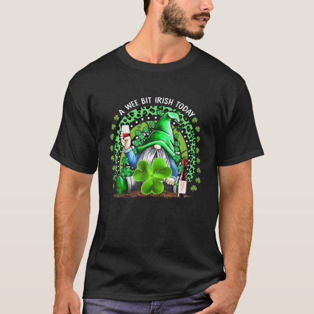 Drink Wine Shamrock Rainbow Tee St Patricks Day Ir (Front)